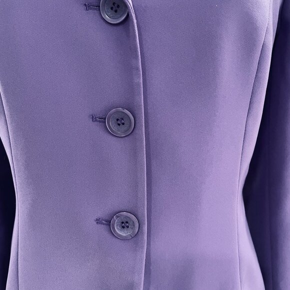 Purple NYP Skirt Suit Womens 8 Business Church Modest Pleated Blazer Lined Set - Picture 7 of 11